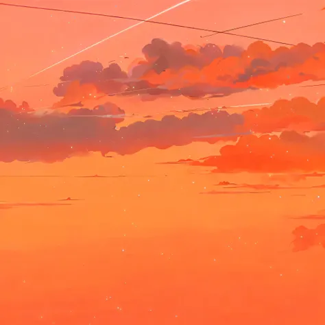 anime - style image of a plane flying in the sky with a the sunset background, Anime Sky, 外面的天空是orange colors的, orange colors / pink skies, orange colors lit sky, orange colors skies, anime backgrounds, orange colors sky, ((the sunset)), Anime Cloud, the s...