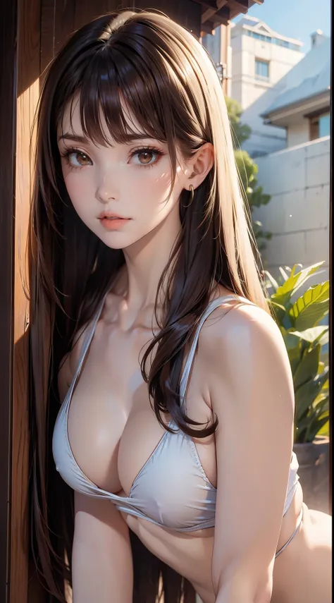 NSFW,Hot_spring,all-fours,from behind,Backwards,Leaning forward,1girl in,(Ultra detailed skin),Curve,Petite,Beautiful breasts,(Large breasts),pale skin,pointed breast,erect nipple extraction art,Highest image quality,Hyperrealist portrait,(8K),Ultra-realis...