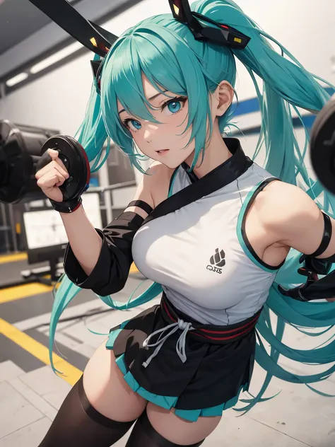 Hatsune Miku,Martial Arts Tournaments,breastplates,Black tights