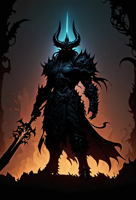 Silhouette Art of diablo 4, black outlines, enhance, intricate, (best quality, masterpiece, Representative work, official art, Professional, unity 8k wallpaper:1.3)