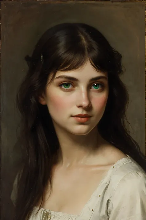 Art by Philippe de Champaigne, black hair, green eyes