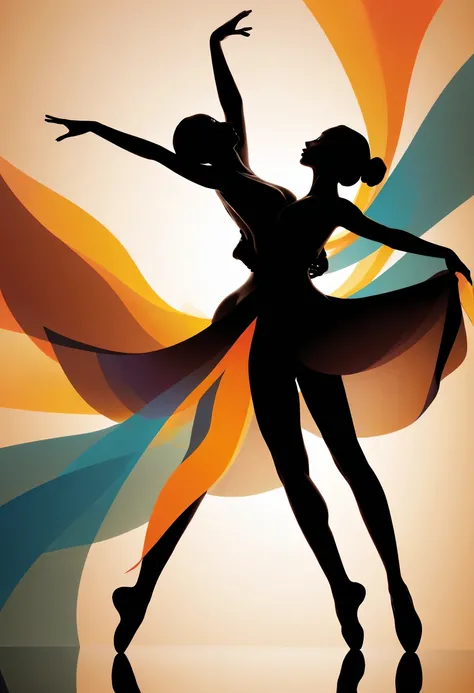 ballet silhouette，in ， Abstract，