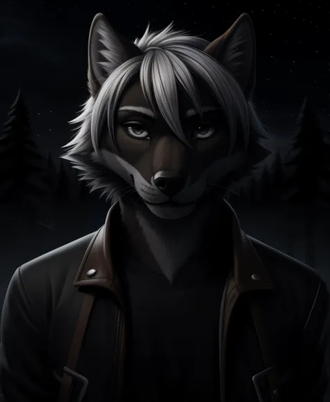 (life-size-body), (anthro : furry art : grey wolf)
1boy, male with grey eyes ((also extremely detailed)), short hair, messy hair...