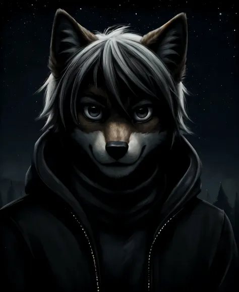 (life-size-body), (anthro : furry art : grey wolf)
1boy, male with grey eyes ((also extremely detailed)), short hair, messy hair...