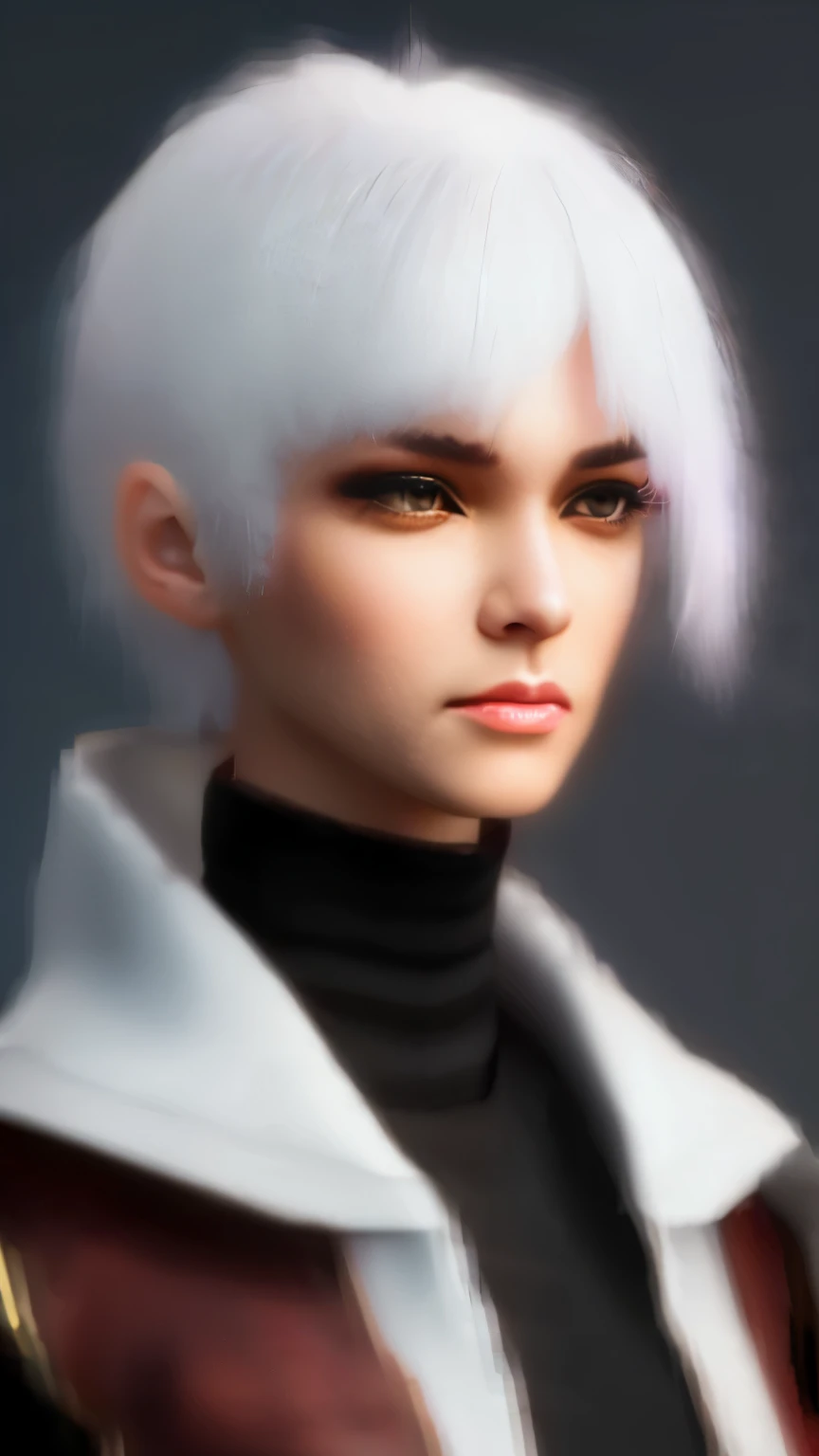 Create a black character with white hair for me  