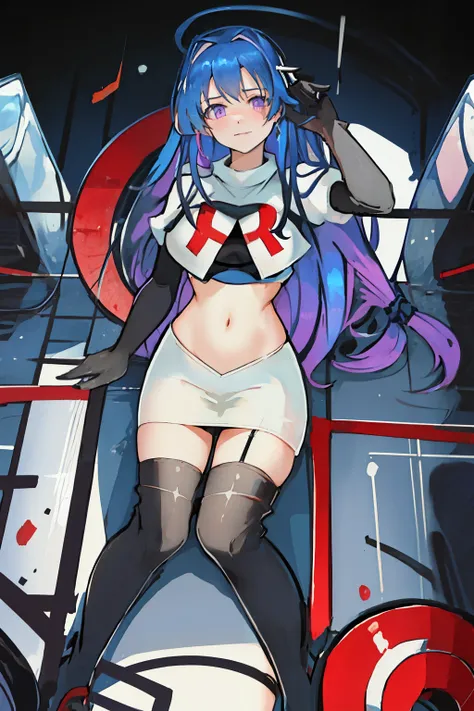 best quality, masterpiece, highres, solo, {helena_azurlane:1.15}, blue_hair, long_hair, ahoge, purple_eyes, breasts, blush, bang...