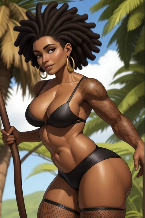 Arte similar Jonh Buscema,1garota,cabelos curtos encaracolados,cabelos negros,olhos castanhos escuros, princesa Africana , super realista, middlebreasts, vestimenta nativa do povo Bantu , olhar audacioso, postura imponente, 4K resolution, Lotes Cameltoe, l...