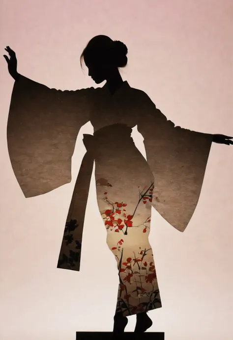 (Masterpiece in maximum 16K resolution:1.6), ((darkest_insane_silhouette_illustration):1.2),(intricate detail:1.4), (extremely insane detail:1.4),(highest quality:1.3),(Hyper_realistic:1.3). | Black and white, silhoutte art, female figure, elegant pose, fl...