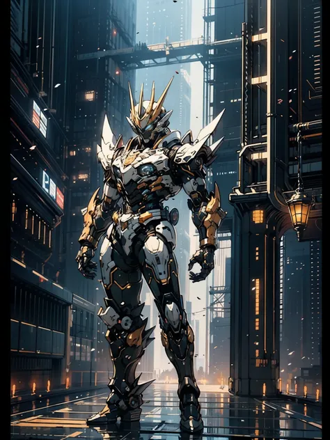 A super a high-tech biotech battle suit, standing on a rooftop, looking over the city, Japanese tokusatsu and American comic style, biometallic texture of the suit, sleek and shiny, dynamic, fast, natural light, cinematic, high quality, high resolution, hi...