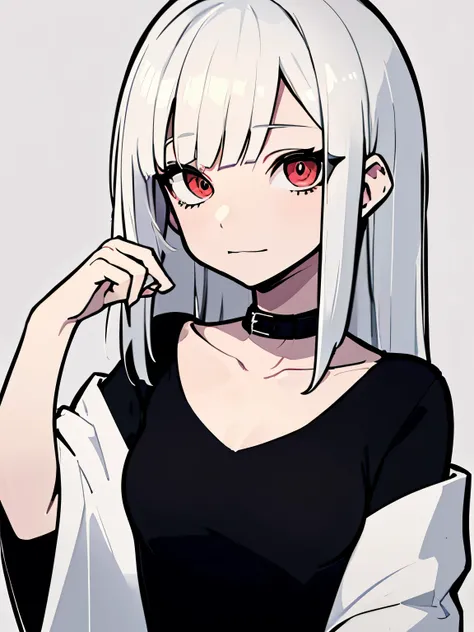 (Black and white background),((Black and white portrait)),(Black and white paintinonochrome background,((Black and whiyle of painting)),(empty background),((Flat chest)),(Front Portrait), (Black and whature Women),((Microthorax)),(High cold),Hey, hey, smil...