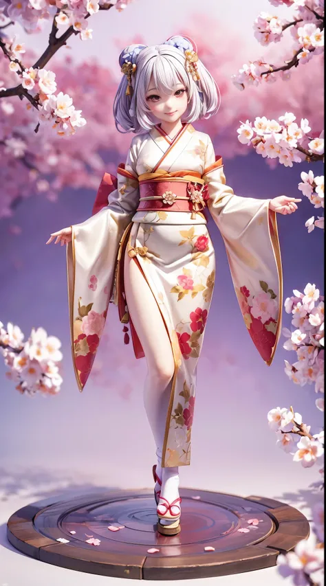 Winter Plum Blossom Movie Angle, (Cute Girl, Anatomically Correct, Full Body, Masterpiece, Japanese Clothes, Kimono, Smile), (Illustration, Paper Art, 3D Rendering), (Very Colorful, Best Image Quality, High Image Quality, Masterpiece, Cinematic Lighting, 8...