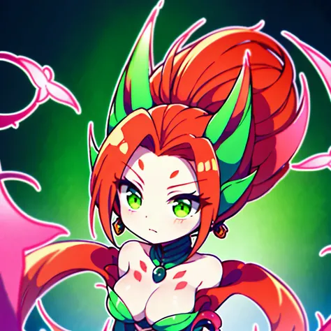 Zyra - Rise of the Thorns - League of Legends, cara seria, chibi, HD