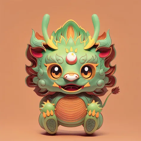 A cute dragon，3D illustration，3D rendering