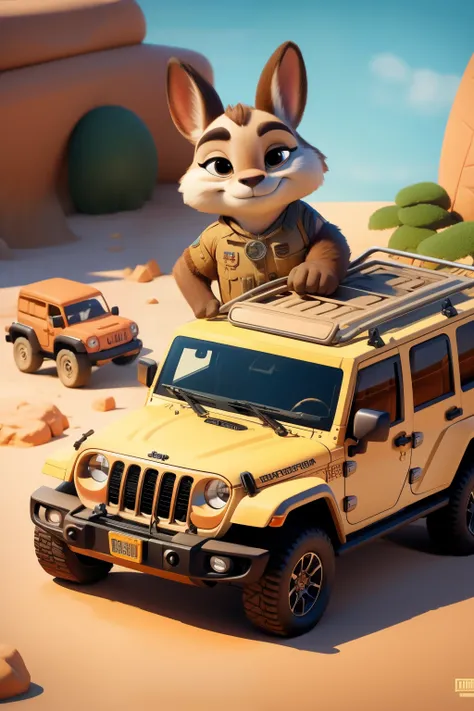 jeep，Clay material，Zootopia，no character，Ad labels，solo，8k