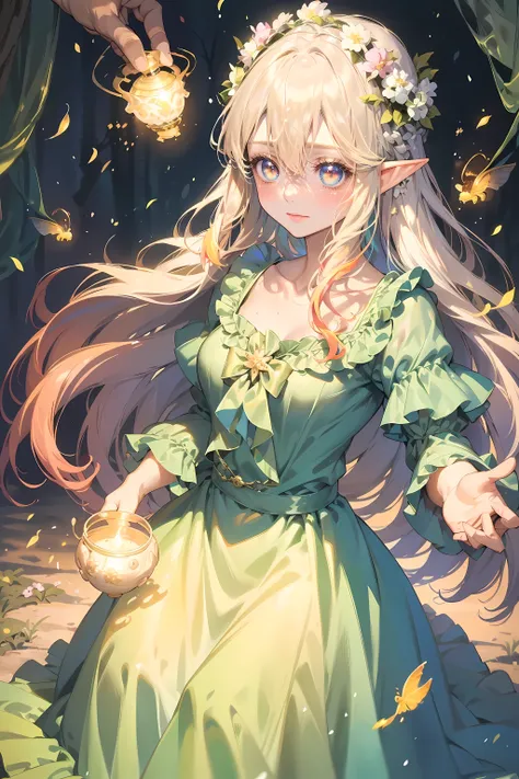 eyeline,(lewd eyes:1.4),(faeries:1.2),(high resolution,best quality,like a dream,obsessed,at a forest,faeries),(vibrant with colors,ultra - detailed),(美丽lewd eyes,Mottled sunlight,Whimsical creatures,sparkling mysterious mist,Evocative atmosphere otherworl...