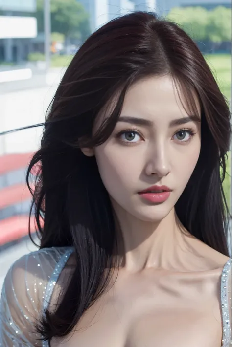 quality、ultra high resolution、(Realism:1.4)、cinematic,charming beauty,huge tits、look at the audience、Detailed facial details，delicate eyes、long hair、thin、charming look、（Close-up of the face），(cosmetic:0.3)、red lips、(Urzan-6500-v1.1:0.3)