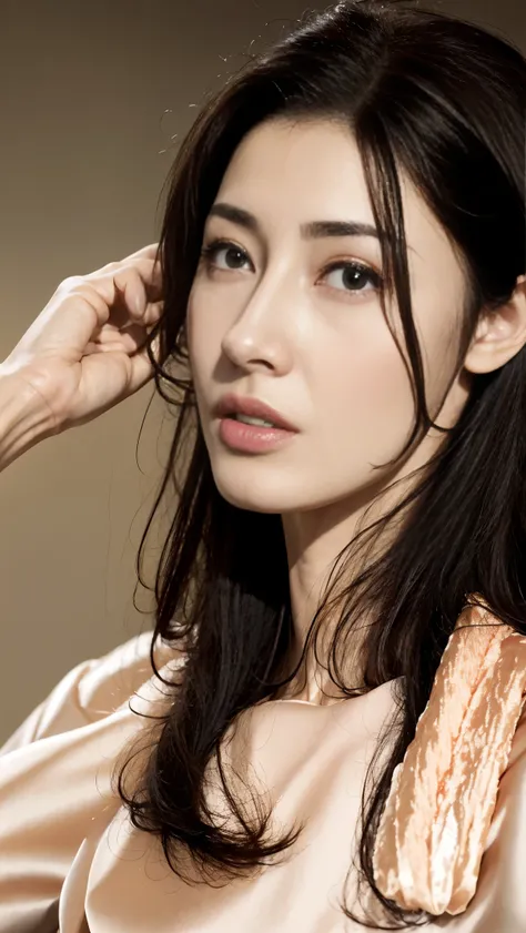 quality、ultra high resolution、(Reality:1.4)、cinematic,charming beauty, look at the audience、Detailed facial detailquisite eyes、long hair、thin、charming look、(face close-up),(cosmetic:0.3)、red lips、(Urzan-6500-v1.1:0.3)