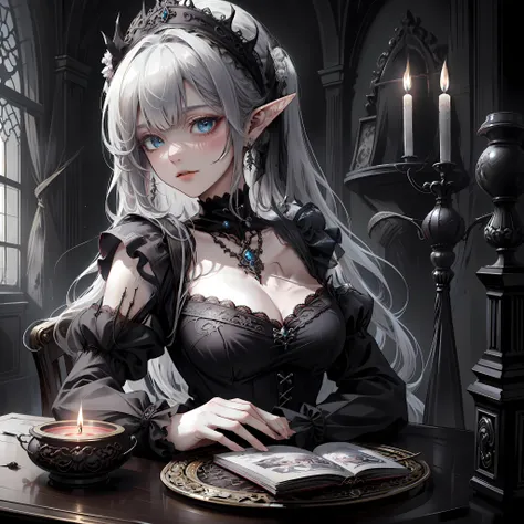 ((masterpiece )), (top quality), (best quality), ((ultra-detailed, 8k quality)), Aesthetics, volumetric lighting, (detailed line art),
BREAK,
highly detailed of (elf), (1girl), perfect face, details eye, double pigtails hair, Blunt bangs, (hair between e...