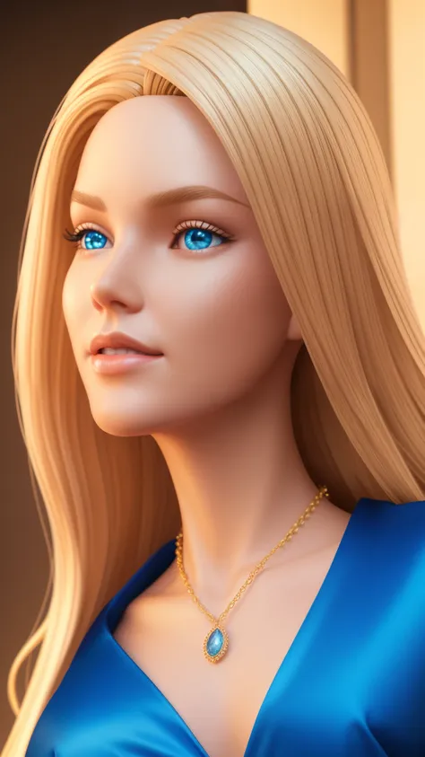 tall blond (barbie) princess (doll) portrait, delicate detailed face, animated, detailed white skin texture, long golden hair, a...