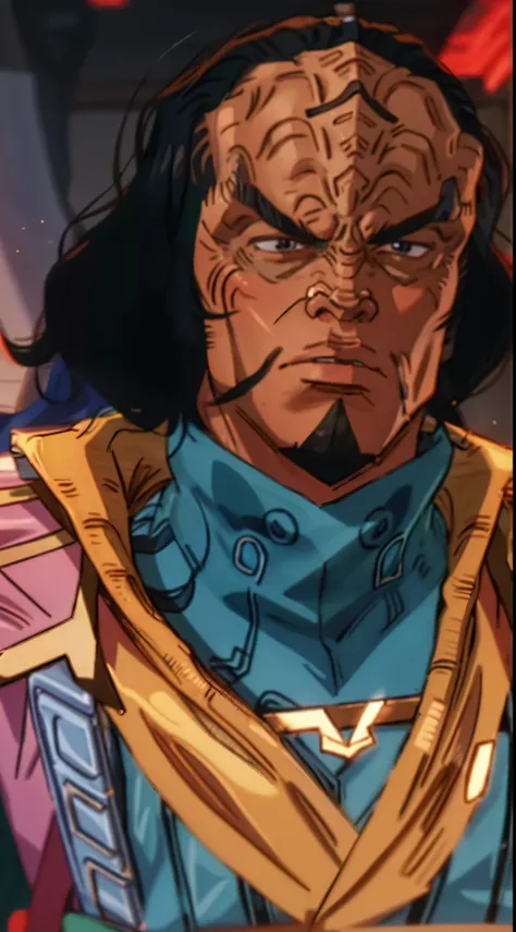 wanostyle male klingon forehead ridge thick eyebrows dark skin