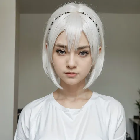 An anime girl with white hair and it&#39;s supposed to look like anime 