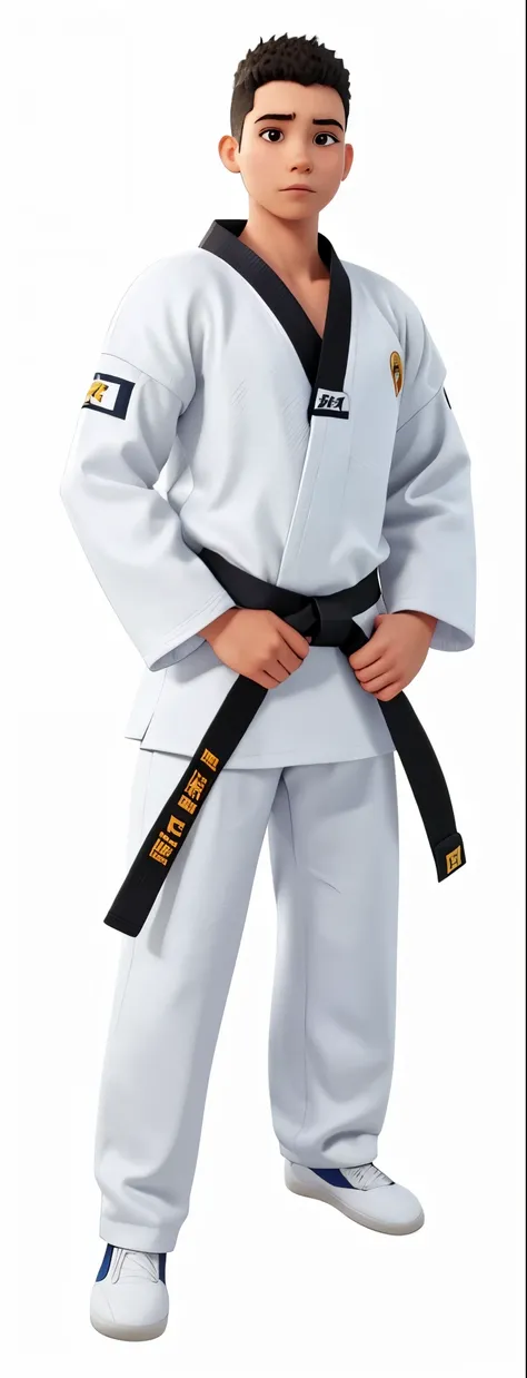 child in taekwondo outfit