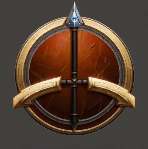 warrior, subclass, fighter, archer, bow, arrow, fantasy game spell symbol, world of warcraft spell icon, game icon stylized, fan...