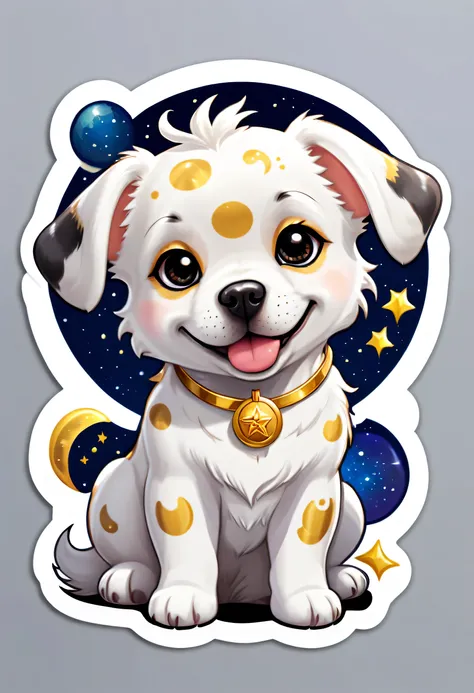 1 sticker, cute,zodiac dog,border