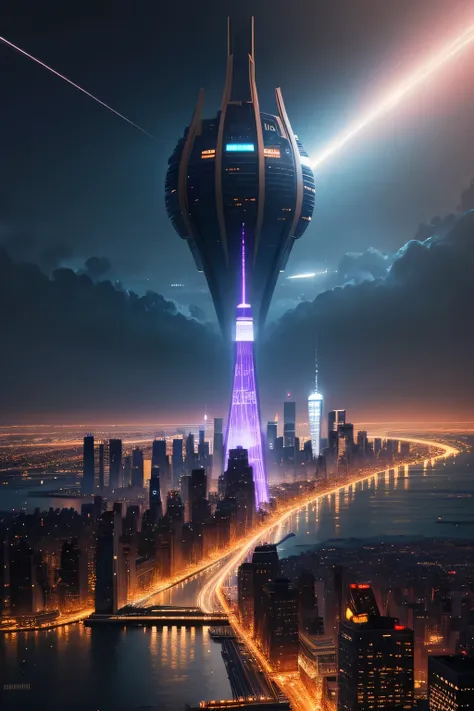 city of the future, new york style city in the year 5000, science fiction