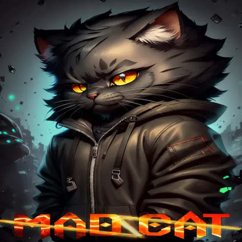 there  a cat that  wearing a jacket and a hoodie, furry character portrait, furry digital art, cyberpunk cat, very very beautiful furry art, badass anime 8 k, cute detailed digital art, realistic anime cat, furry art, furry art!!!, cat furry, anime cat, wa...