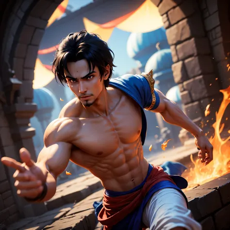 Aladdin, 3d, fighting game character