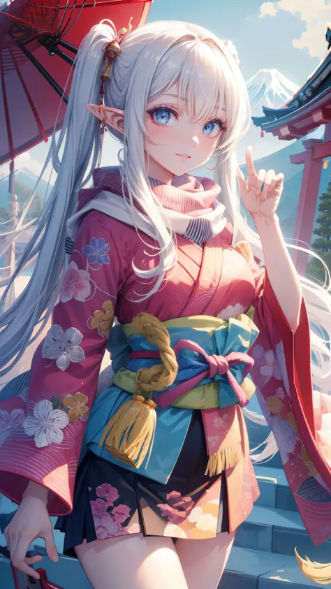 ((masterpiece )), (top quality), (best quality), ((ultra-detailed, 8k quality)), Aesthetics, Cinematic lighting, (detailed line art),
BREAK,
highly detailed of (elf), (1girl), perfect face, details eye, double pigtails hair, Blunt bangs, (hair between ey...