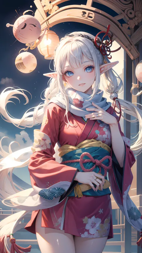 ((masterpiece )), (top quality), (best quality), ((ultra-detailed, 8k quality)), Aesthetics, Cinematic lighting, (detailed line art),
BREAK,
highly detailed of (elf), (1girl), perfect face, details eye, double pigtails hair, Blunt bangs, (hair between ey...