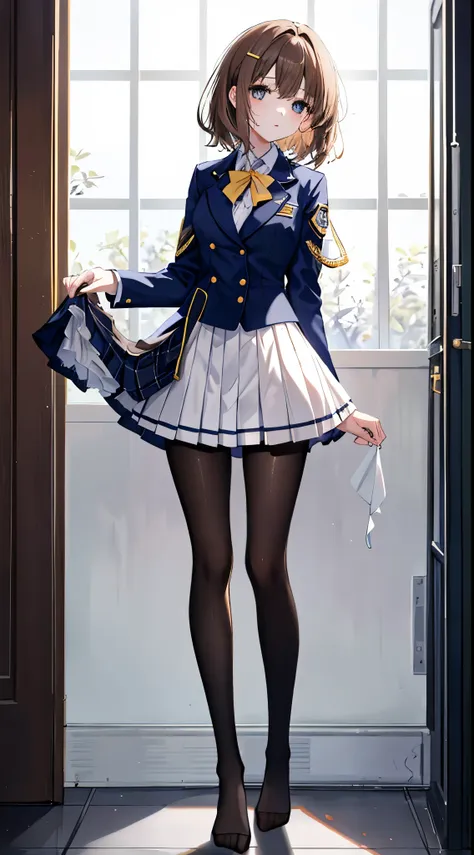 finest, masterpiece, high resolution, (full body), front, symmetrical, mature tall high school girl, alone, (full body from head...