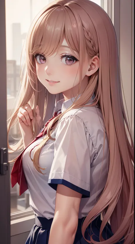 Beautiful girl girl smiling school uniform best quality multiple girl harem masterpiece long blonde hair brown hair pink hair