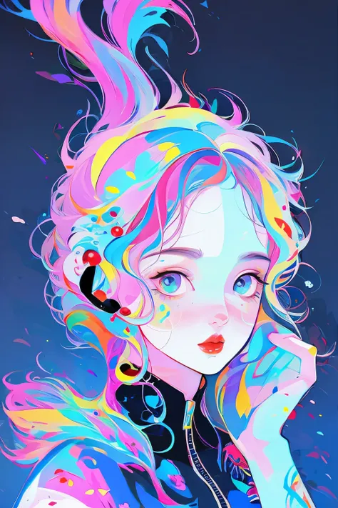 yxycolor，1girll， painting，vector graphics