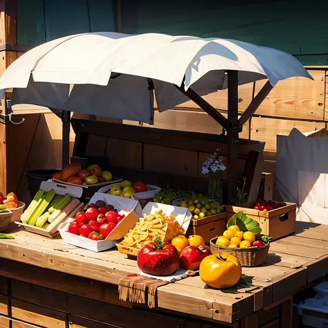 Use vegetables instead of fruits，ancient stall