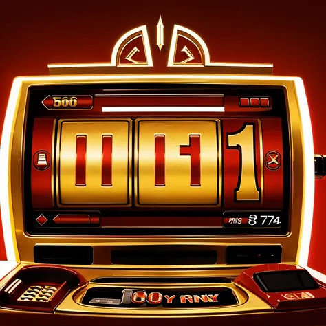 Lucky - 2, Logo type, use slot game business, Golden & red color, 