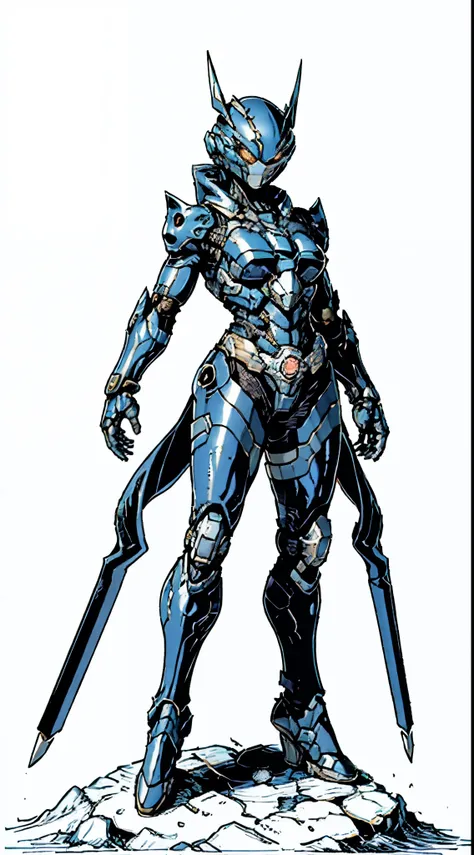 A superhero, a high-tech biotech battle suit, standing on a rooftop, looking over the city, Japanese tokusatsu and American comic style, biometallic texture of the suit, sleek and shiny, dynamic, metallic, sophisticated design, symmetrical face, extremely ...