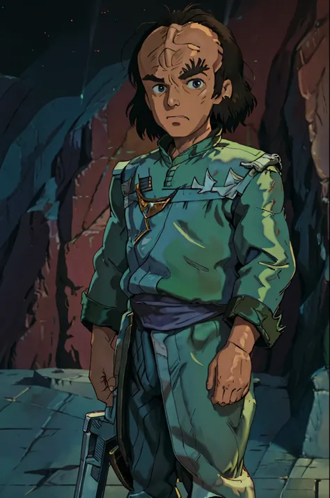 fullbody fullframe ghibli style best quality,male klingon
forehead ridge
thick eyebrows
dark skin on chroma keyable backdrop