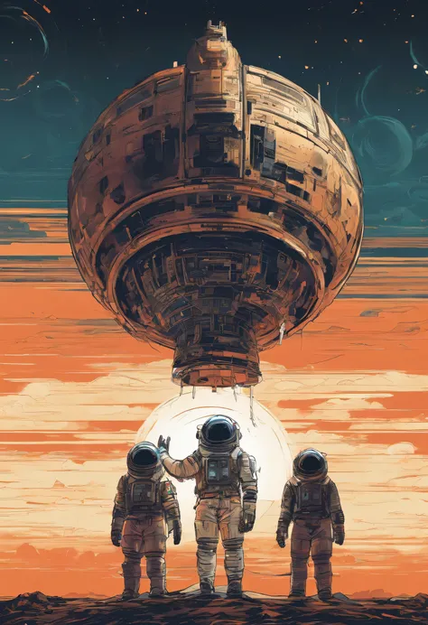 A detailed intricate illustration of spacecraft launch, magic cosmic colors, rice  texture, digital paint, halo astronaut, one black and gold future portal in the sky. Venus. Space. Clouds wet to wet techniques. vibrant vector professional art. using Cinem...