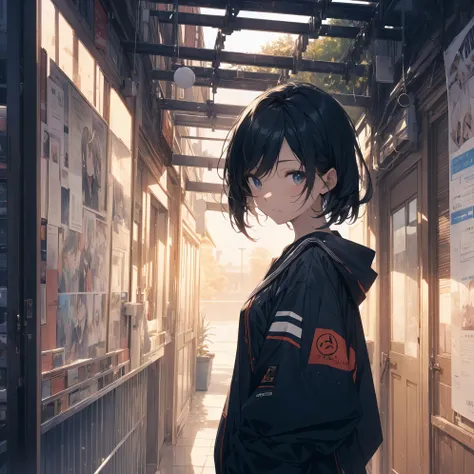 ultra-Top-quality by art God, ultra-detailed, high resolution, guweiz style, anime moe artstyle, best anime 8k konachan wallpaper, pixiv contest winner, perfect anatomy, break,(Please draw a picture of a girl walking through the school building alone.),bre...