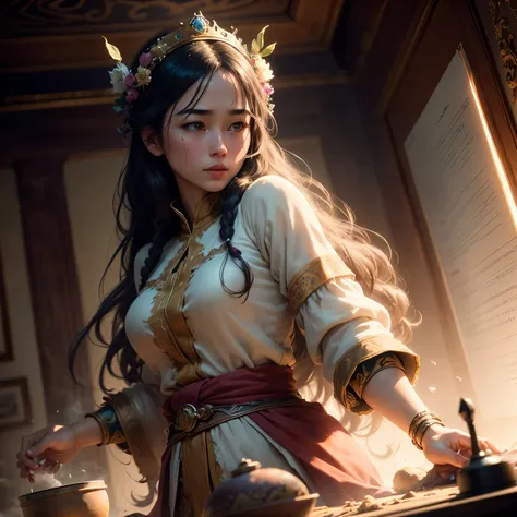 (RAW photo, best quality), (realistic, photo-realistic:1.3),best quality,highly detailed,masterpiece,ultra-detailed,illustration,1girl,upper_body,dynamic angle,world masterpiece theater,messy_long_hair,best quality,extremely detailed CG unity 8k wallpaper,...