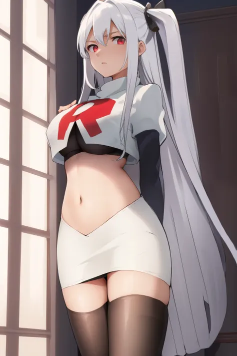 é¿è±åè¥¿äºâ·ç±³å¾·åå°,1girl,solo,long hair,white hair,sidelocks,very long hair,bangs,twintails,hair ornament,red eyes,bl...