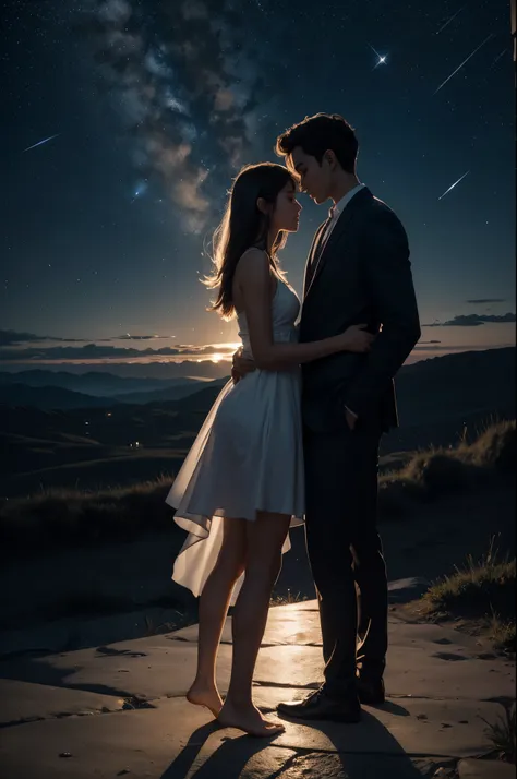 a tranquil night sky adorned with a subtle constellation of stars, embodying the lyrics intimate connection. In the center, silhouettes of two figures reach towards each other, symbolizing the emotional support described in the song. A gentle glow emanates...