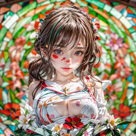 White and Red, Masterpiece, (physically-based rendering with ultra-detailed, (realistic and (photorealistic:1.37) with touch of rawness), Acutance:0.8) . A group of KAWAII girls in Cut-off sailor uniform with Underboob . (((extremely detailed KAWAII face v...