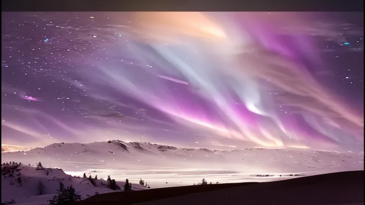 brightly colored aurora lights shine brightly over a snowy landscape, magical colors and atmosphere, magical colours and atmosphere, magnificent background, ethereal lights, beautiful iphone wallpaper, stunning screensaver, nacreous lights, aurora borealis...