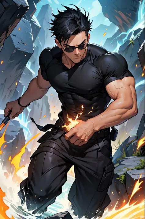 Kai is a young guy with black hair, stern face and oval head shape. He has a short boyish hairstyle, which adds mystery to him. He always wears black sunglasses, which give him a mysterious and confident look. He always wears black pants and a T-shirt, whi...