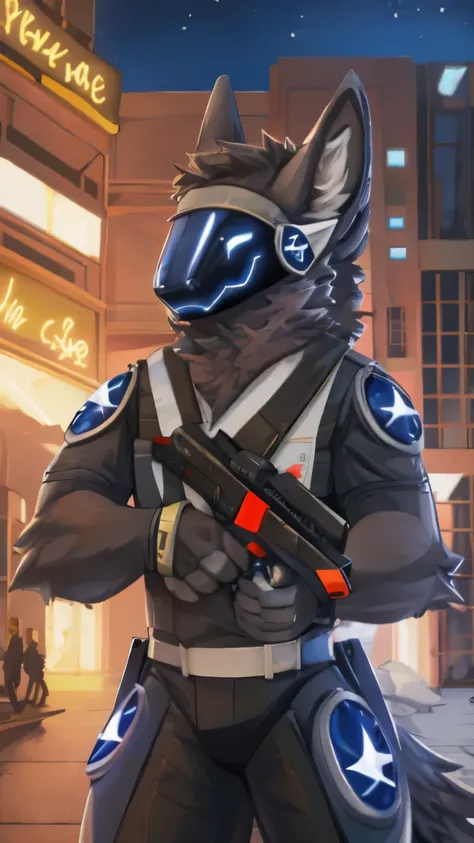 furry, protogen, police, furry police, furry sheriff, future, The Gun of the Future, gun holding pose