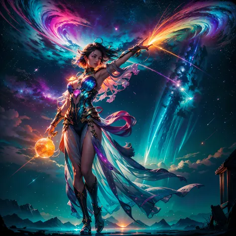 Hyper Vibrant Nebulae Octans by_Mappa Spacious Starry_sky ((🎈Sunset epic sunshine parabolic sunrise Rain_Color Colorful_liquid_on_naked_body:1.3 Colorful_body Colorful_ink_on_hair:1.2 Rainbow Abundant_colorful_liquids White_liquid fullbodye wet_Color_liqui...